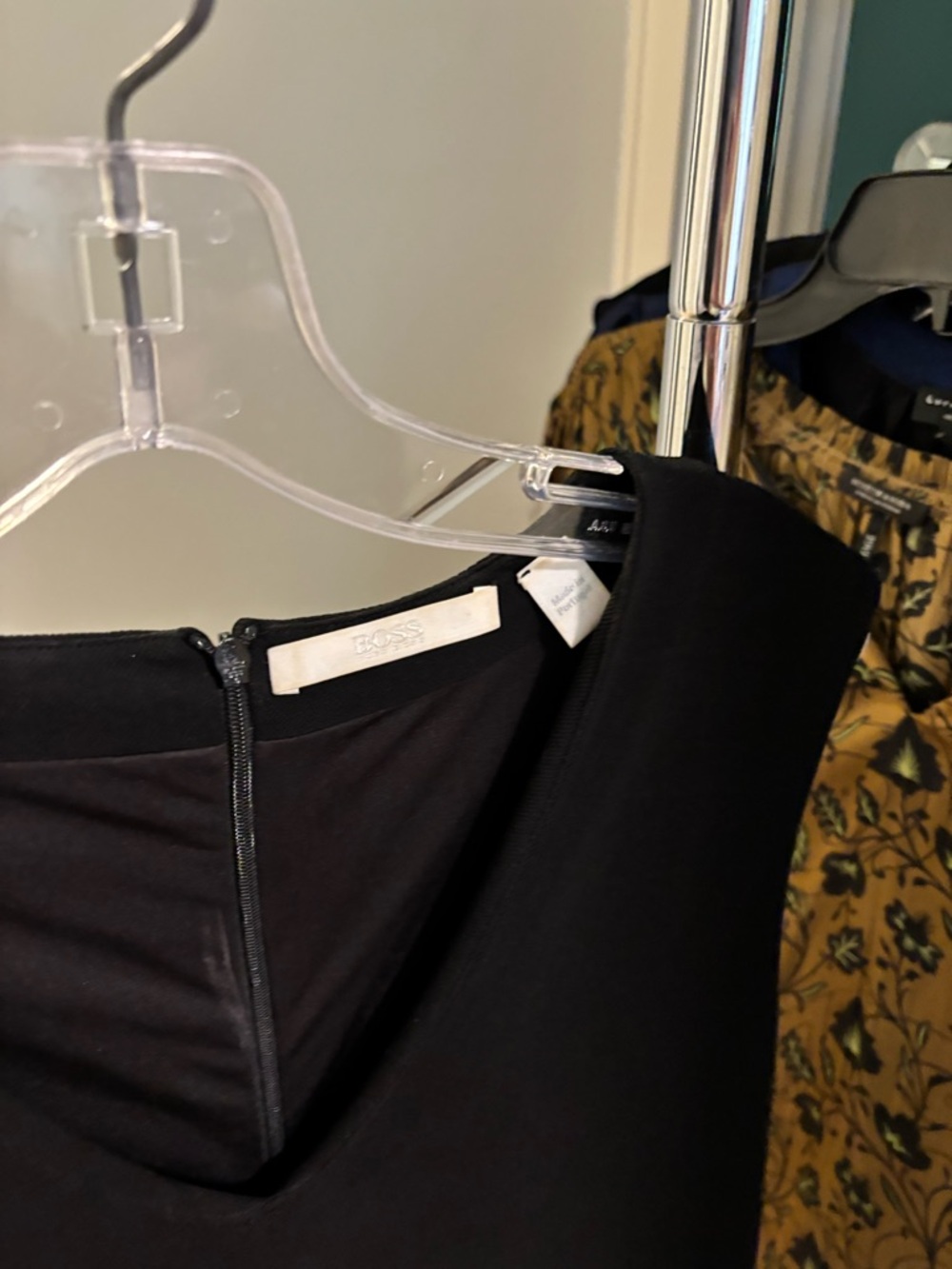 Boss Black Sleeveless Sheath Dress with Rear Zip